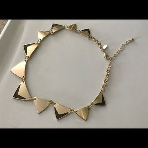 Express Metallic Glitter Insert Triangle Necklace